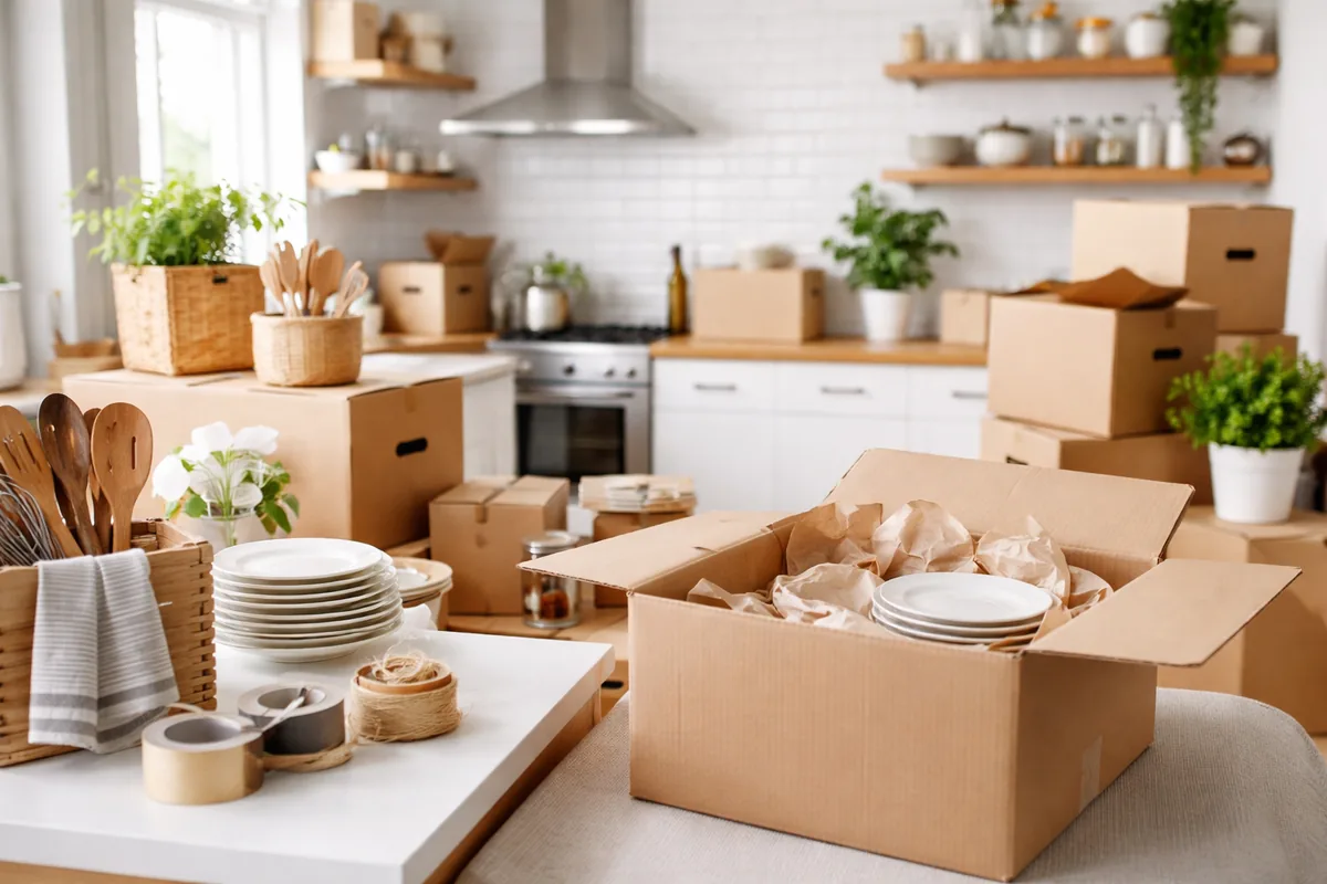 Comment bien organiser le rangement d'une cuisine lors d'un déménagement